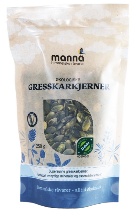 Gresskarkjerner, 250 g, økologisk, Manna