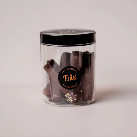 TILBUD Marsipan med mørk sjokolade (boks med 8 stk) 125g, Fjåk