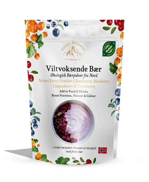 Villebær 100 % økologisk bærpulver, 50 g