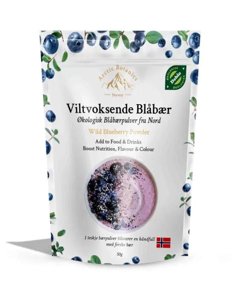 Blåbær 100 % økologisk bærpulver, 50 g