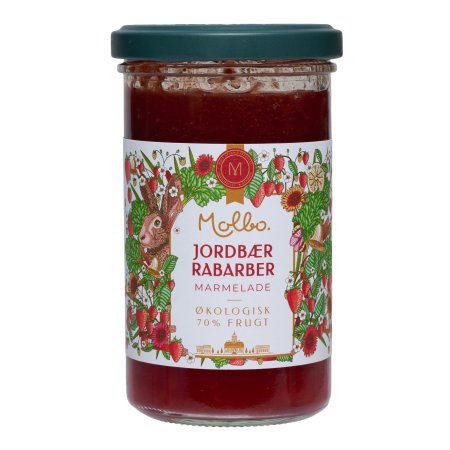 Rømer vegan jordbær og rabarbra marmelade