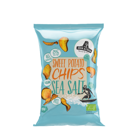 Søtpotet chips, salt, 90 g, økologisk