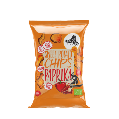 Søtpotet chips, paprika, 90 g, økologisk