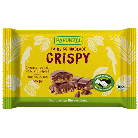 Melkesjokolade m/crisp, 100 g, økologisk, Rapunzel