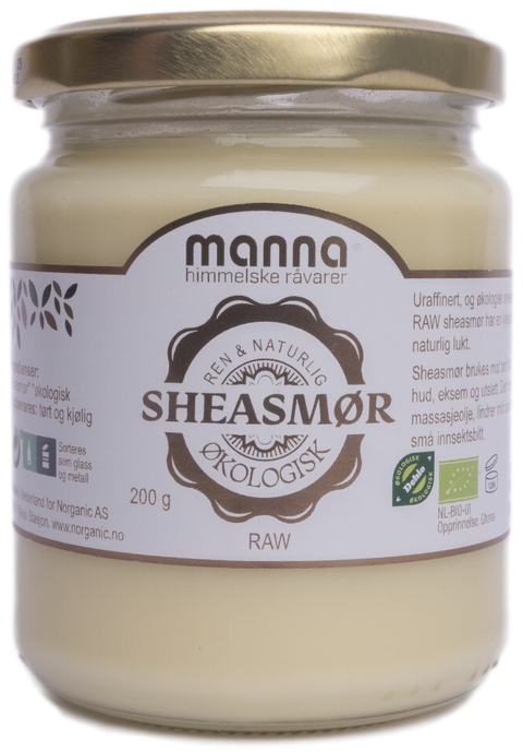 Sheasmør Raw, 200 g, økologisk, Manna