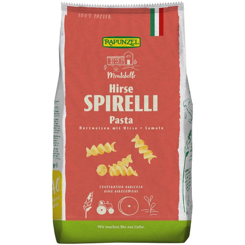 Fusilli m/hirse, 500 g, økologisk, Rapunzel