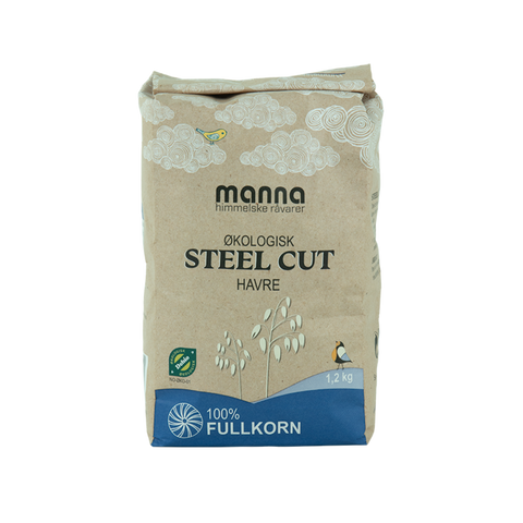 Havre steel cut, 1,2 kg, økologisk, Manna