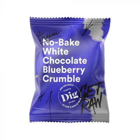 Get Raw No-Bake White Chocolate Blueberry Crumble